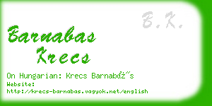 barnabas krecs business card